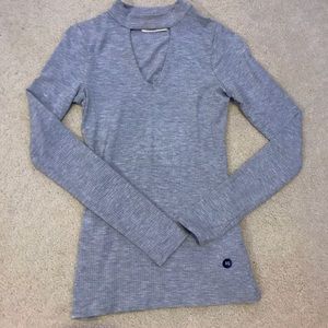 Never worn Gray tight fitting long sleeve T-shirt